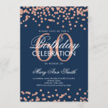 Invitation Confetti Rose Gold Navy Blue 60th Birthday Party<br><div class="desc">Élégant 60e anniversaire Faux Parties scintillant Confetti Rose Gold Navy modèle d'invitation bleue. Idéal pour les fêtes de 60 ans et plus!</div>