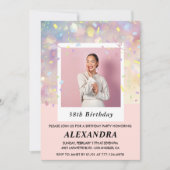 Invitation Confetti rose moderne Photo 38e anniversaire (Devant)