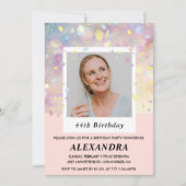 Invitation Confetti rose moderne Photo 44e anniversaire (Devant)