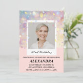 Invitation Confetti rose Photo 82e anniversaire (Debout devant)