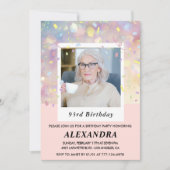 Invitation Confetti rose Photo 93e anniversaire (Devant)