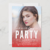 Invitation Confetti rouge moderne n'importe quel âge Photo fê (Devant)