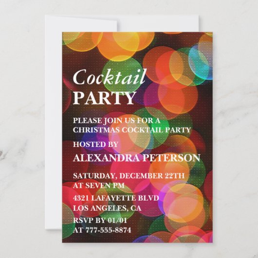 Invitation Confetti scintillant pour dîner de fête de cocktai (Devant)