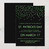 Invitation Confetti, Shamrock vert, le jour de la Saint Patri (Devant / Derrière)