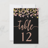 Invitation Confetti Sparkle Rose Gold Mariage Numéros de tabl (Devant)