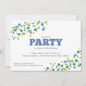 Invitation Confetti Sprinkel Birthday Party Lime (Devant)