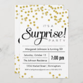 Invitation Confetti Surprise Party (Devant / Derrière)