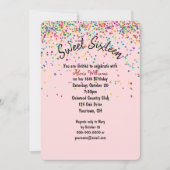Invitation confetti Sweet 16 Anniversaire (Devant)
