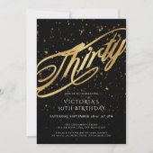 Invitation Confetti Trente Black Gold Faux Foil 30e anniversa (Devant)