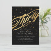 Invitation Confetti Trente Black Gold Faux Foil 30e anniversa (Debout devant)