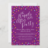Invitation Confetti violet heureux jamais après la fête de ma (Devant)