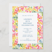 Invitation Confettis Aquarelles Colorés Célébration D'anniver (Devant)