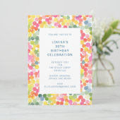 Invitation Confettis Aquarelles Colorés Célébration D'anniver (Debout devant)