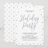 Invitation Confettis Argent | Fête Moderne et Simple pour les (Devant / Derrière)