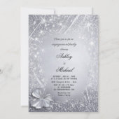 Invitation confettis argent scintillants chic pour une fête d (Dos)