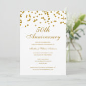 Invitation Confettis Blancs et Dorés 50e Anniversaire de Mari (Debout devant)