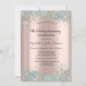 Invitation Confettis colorés pour anniversaire de mariage (Devant)
