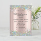 Invitation Confettis colorés pour anniversaire de mariage (Debout devant)
