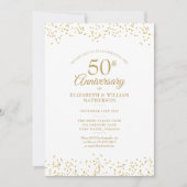 Invitation Confettis de 50e anniversaire de mariage poussière (Devant)