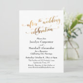 Invitation Confettis de célébration de mariage dorés après la (Debout devant)