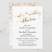 Invitation Confettis de célébration de mariage écriture dorée (Devant / Derrière)