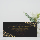 Invitation Confettis de mariage Noir & Or (Debout devant)