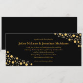 Invitation Confettis de mariage Noir & Or (Devant / Derrière)