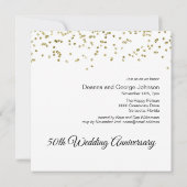 Invitation Confettis Dorés 50ème Anniversaire de Mariage (Dos)