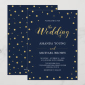 Invitation Confettis dorés | Cérémonie de mariage à typograph (Devant / Derrière)