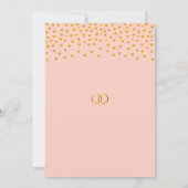 Invitation Confettis dorés chic sur rose gold (Dos)