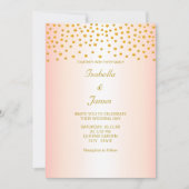Invitation Confettis dorés chics sur fond noir et or rose (Devant)