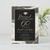 Invitation Confettis dorés Diamant Marbre  Mariage Anniversai (Debout devant)