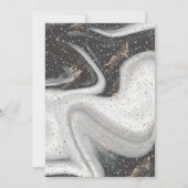 Invitation Confettis dorés Diamant Marbre  Mariage Anniversai (Dos)