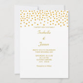Invitation Confettis dorés élégants sur fond noir et blanc (Devant)