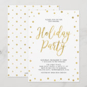 Invitation Confettis dorés | Fête de fin d'année moderne d'en (Devant / Derrière)