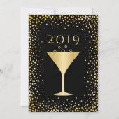 Invitation Confettis dorés pour la soirée du Nouvel An (Dos)