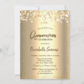 Invitation Confettis dorés Princesse dorée Quinceañera (Devant)