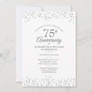 Invitation Confettis élégants pour les 75 ans de mariage