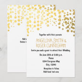 Invitation Confettis en feuille d'or Points d'invitation de m (Devant / Derrière)