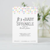 Invitation confettis en forme de coeur BABY SPRINKLE douche p (Debout devant)