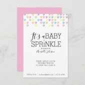 Invitation confettis en forme de coeur BABY SPRINKLE douche p (Devant / Derrière)