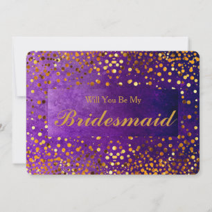Invitation Confettis Pailletés Or Veux-tu être ma Demoiselle