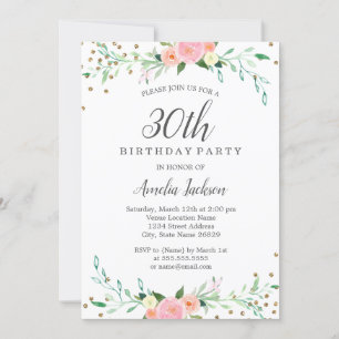Invitation Confettis Paillettes Florales Douces pour Annivers