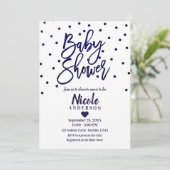 Invitation Confettis pour Baby Shower avec écriture moderne b (Debout devant)