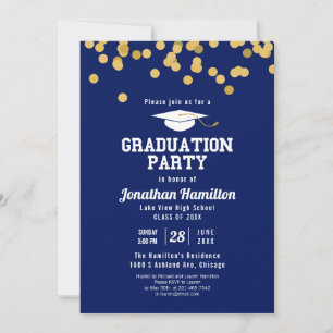 Invitation Confettis pour la fête de remise des diplômes au l