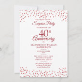 Invitation Confettis pour la fête surprise des 40 ans de mari (Devant)