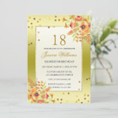 Invitation Confettis Romantiques & Bouquets d'Angle 18e Anniv (Debout devant)