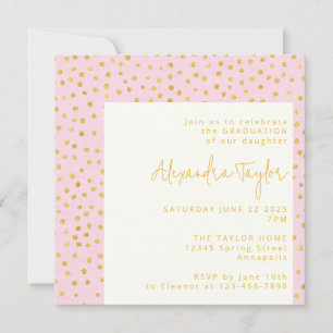 Invitation Confettis Rose Gold Glamour Points Cute Fête de Re