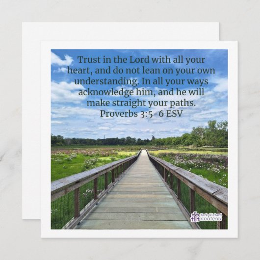 Invitation "Confiance dans le Seigneur" Inspirational Note Ca (Devant / Derrière)