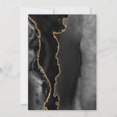 Invitation Confirmation Agate Géode Noir Paillettes Or Faux (Dos)